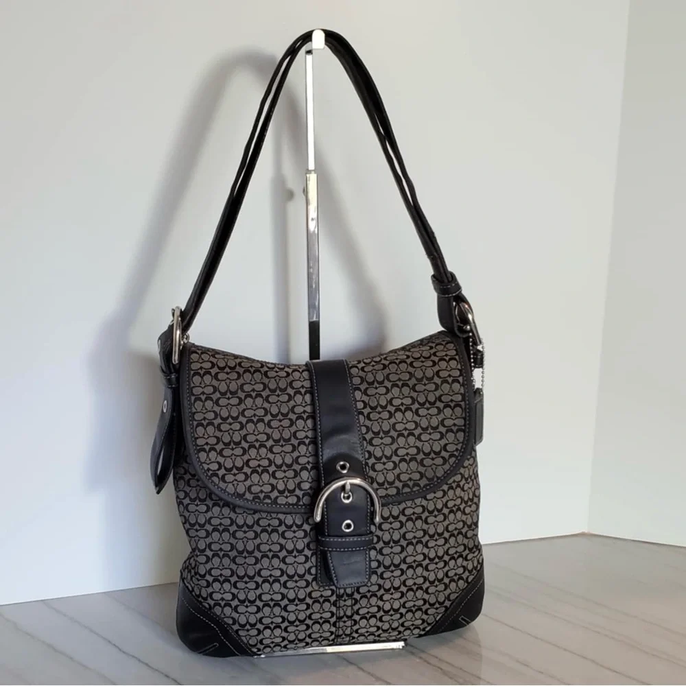 Coach Vintage Soho Mini “c” Jacquard 6376 Crossbody Shoulder Bag Black/Gray
